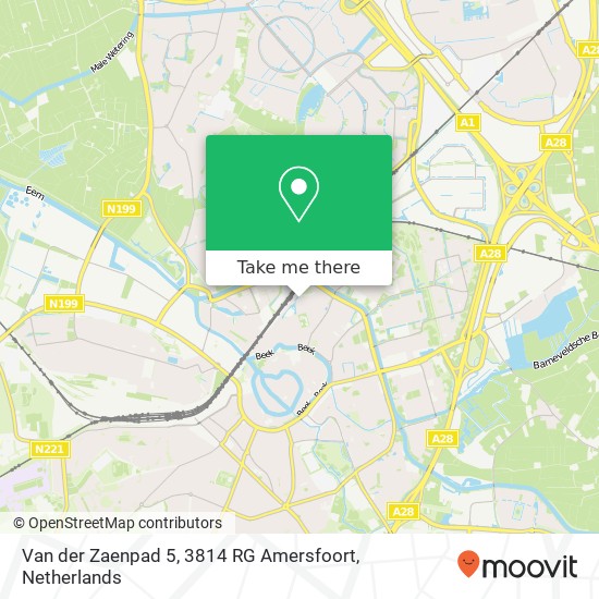 Van der Zaenpad 5, 3814 RG Amersfoort map