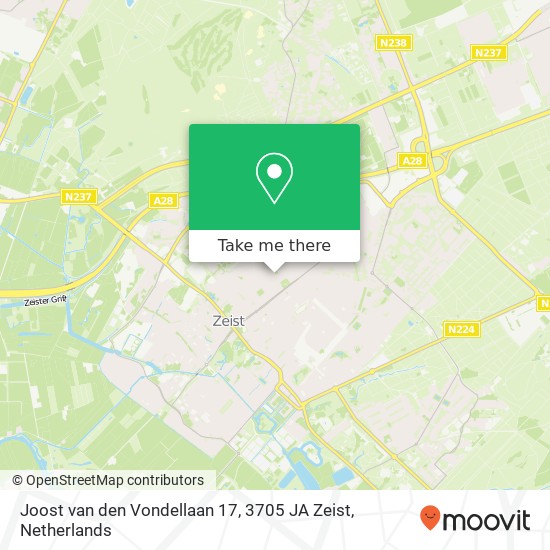 Joost van den Vondellaan 17, 3705 JA Zeist map