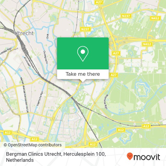 Bergman Clinics Utrecht, Herculesplein 100 map