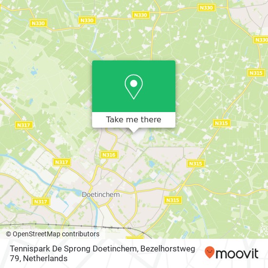 Tennispark De Sprong Doetinchem, Bezelhorstweg 79 Karte