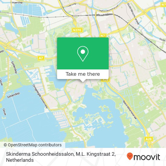 Skinderma Schoonheidssalon, M.L. Kingstraat 2 map
