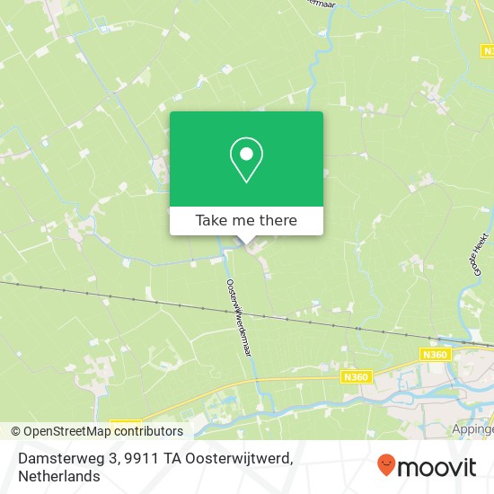 Damsterweg 3, 9911 TA Oosterwijtwerd map