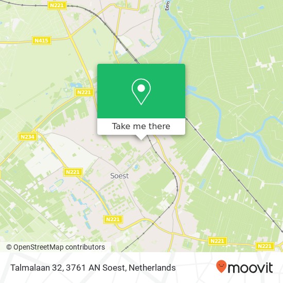 Talmalaan 32, 3761 AN Soest Karte