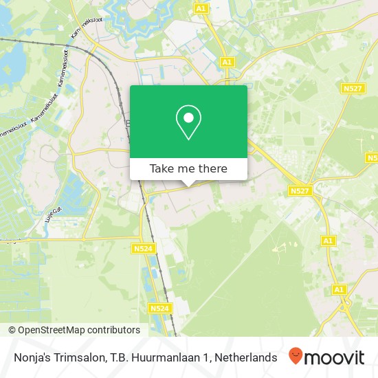 Nonja's Trimsalon, T.B. Huurmanlaan 1 map