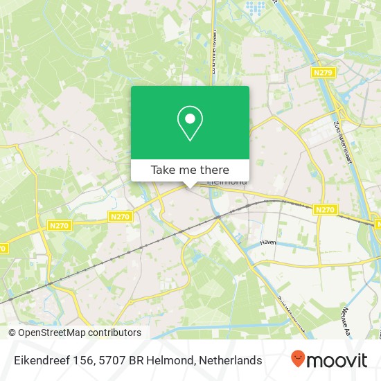 Eikendreef 156, 5707 BR Helmond map