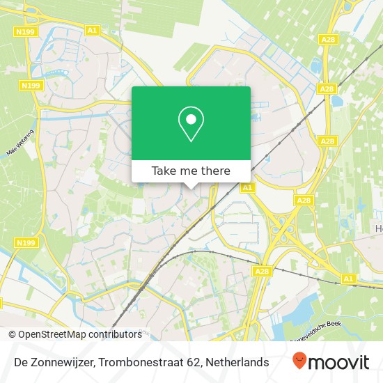 De Zonnewijzer, Trombonestraat 62 Karte