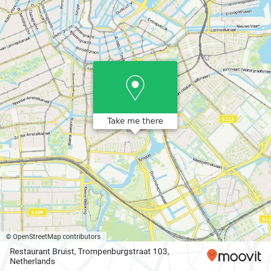 Restaurant Bruist, Trompenburgstraat 103 Karte