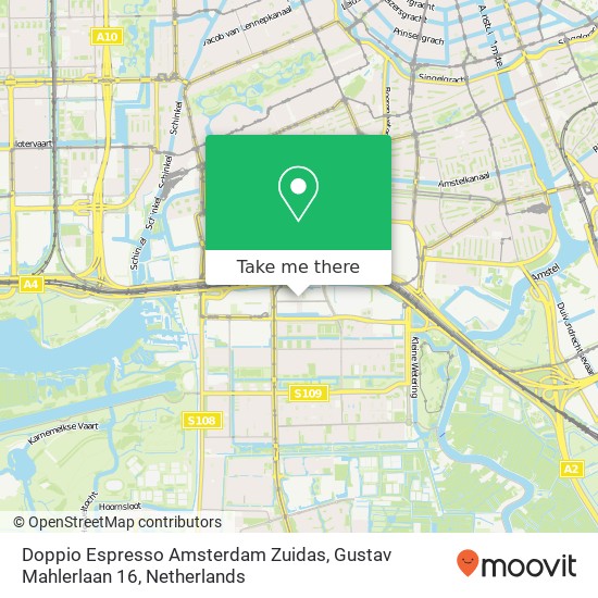 Doppio Espresso Amsterdam Zuidas, Gustav Mahlerlaan 16 map