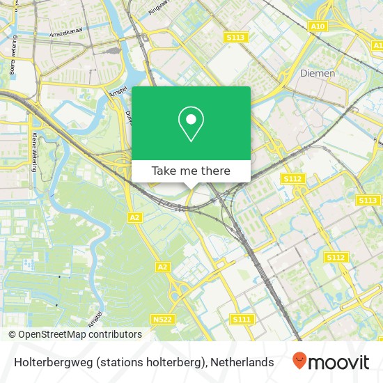 Holterbergweg (stations holterberg), 1114 Amsterdam-Duivendrecht Karte