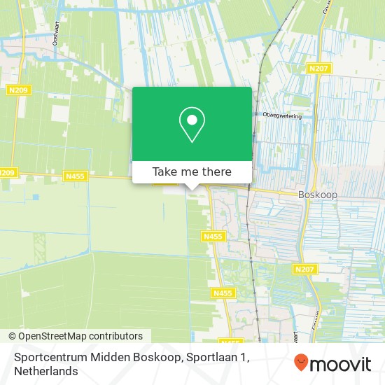 Sportcentrum Midden Boskoop, Sportlaan 1 map