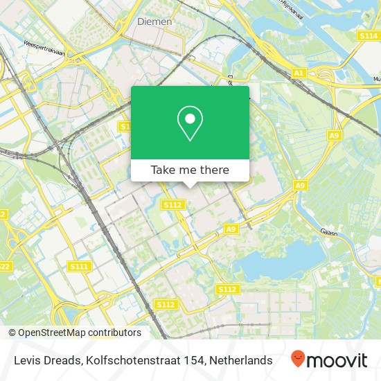 Levis Dreads, Kolfschotenstraat 154 map