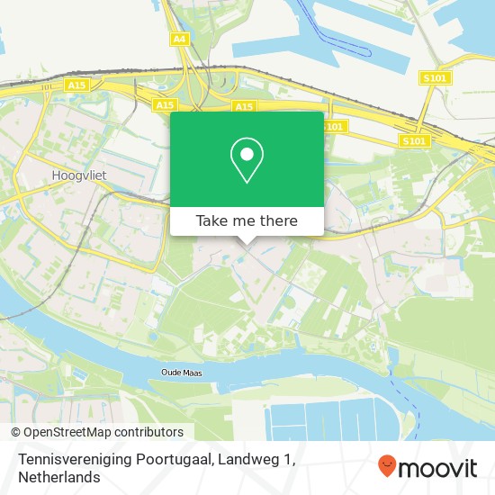 Tennisvereniging Poortugaal, Landweg 1 map