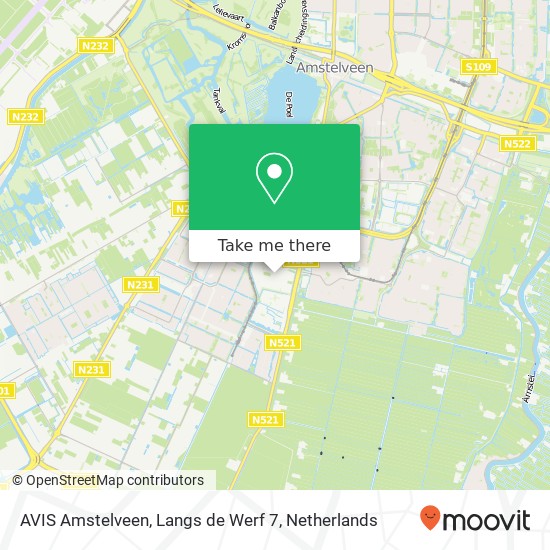 AVIS Amstelveen, Langs de Werf 7 Karte