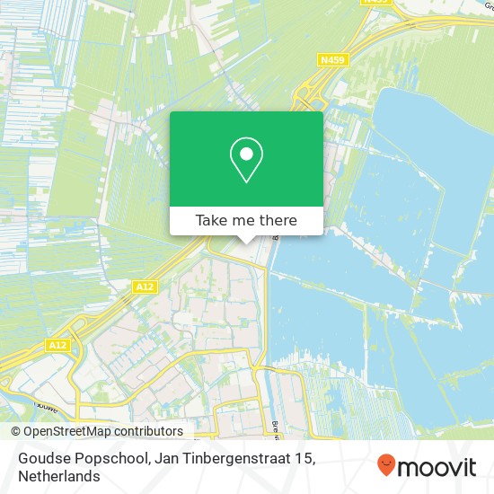 Goudse Popschool, Jan Tinbergenstraat 15 map