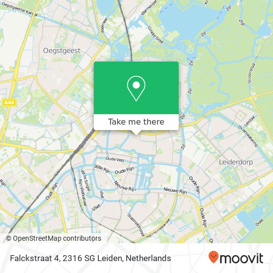 Falckstraat 4, 2316 SG Leiden map