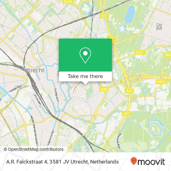 A.R. Falckstraat 4, 3581 JV Utrecht Karte