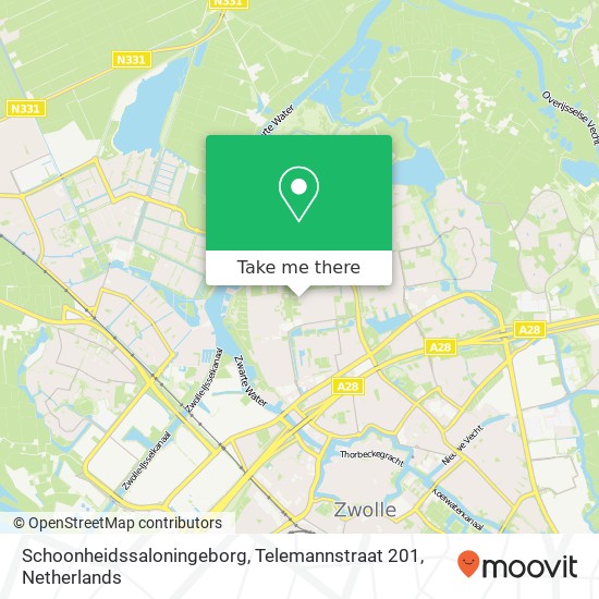 Schoonheidssaloningeborg, Telemannstraat 201 map