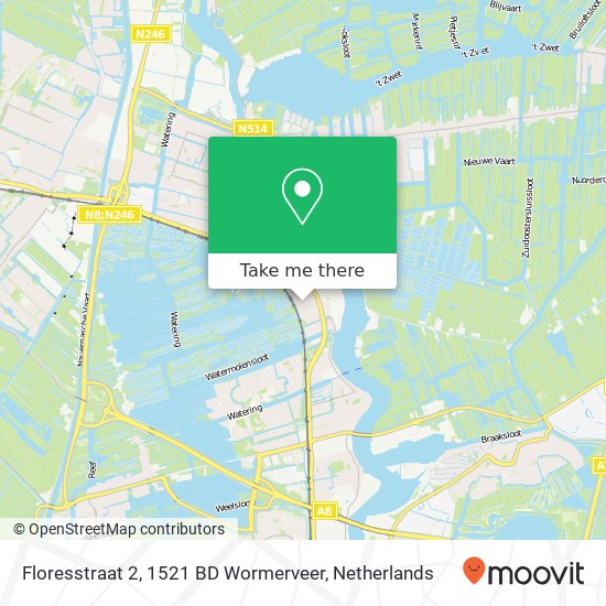 Floresstraat 2, 1521 BD Wormerveer Karte