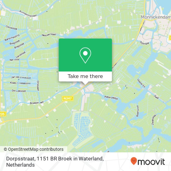 Dorpsstraat, 1151 BR Broek in Waterland Karte