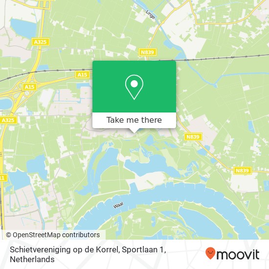 Schietvereniging op de Korrel, Sportlaan 1 Karte