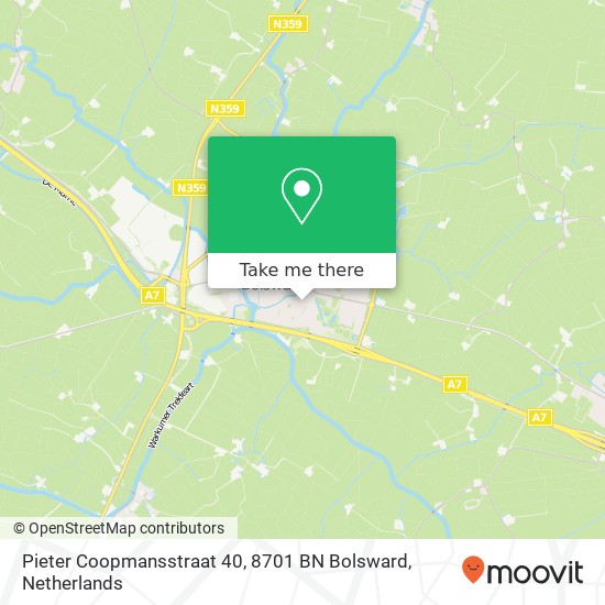 Pieter Coopmansstraat 40, 8701 BN Bolsward map
