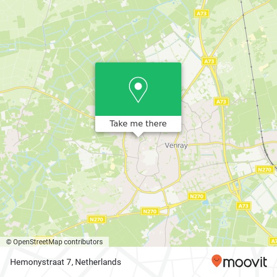 Hemonystraat 7, 5801 EX Venray Karte