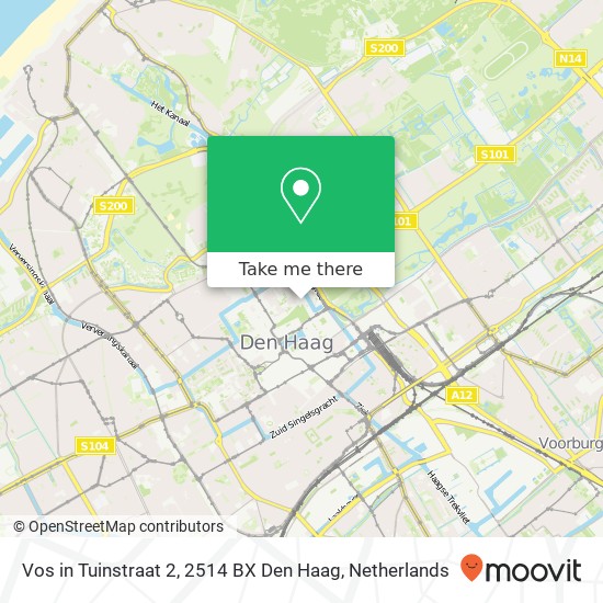 Vos in Tuinstraat 2, 2514 BX Den Haag map