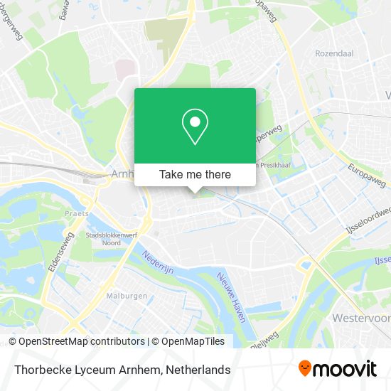 Thorbecke Lyceum Arnhem map