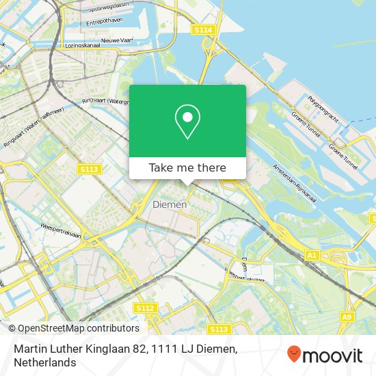 Martin Luther Kinglaan 82, 1111 LJ Diemen map