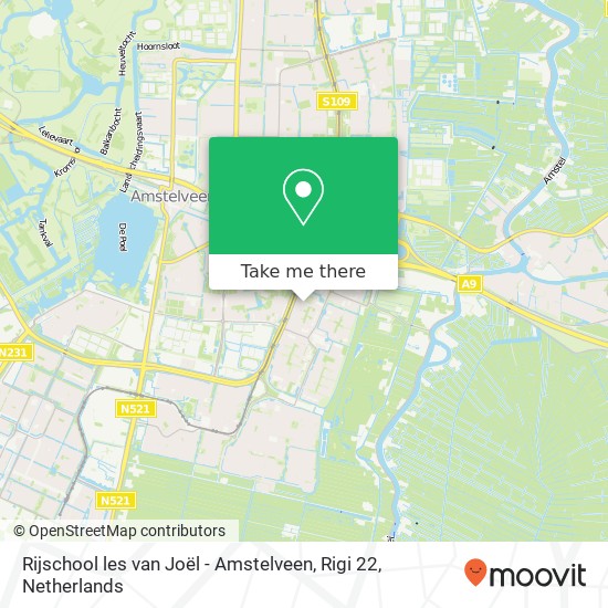 Rijschool les van Joël - Amstelveen, Rigi 22 map