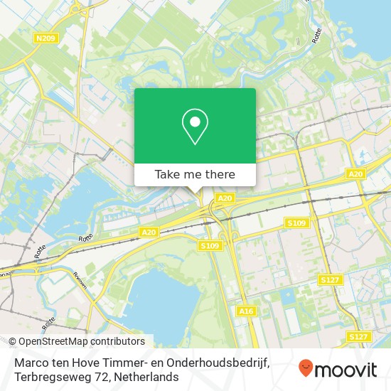Marco ten Hove Timmer- en Onderhoudsbedrijf, Terbregseweg 72 Karte
