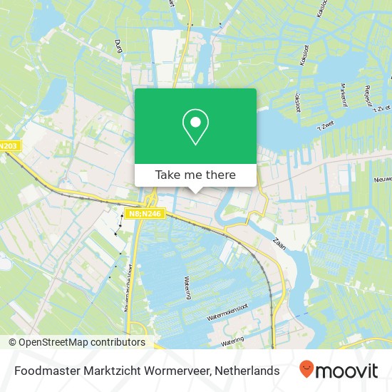 Foodmaster Marktzicht Wormerveer, Krommenieërweg 44 map