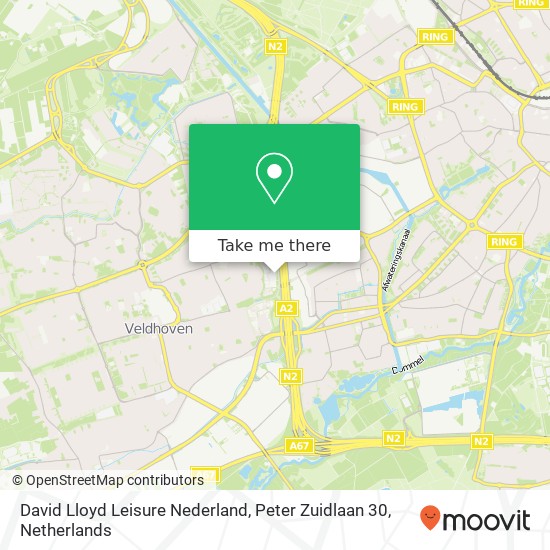 David Lloyd Leisure Nederland, Peter Zuidlaan 30 map