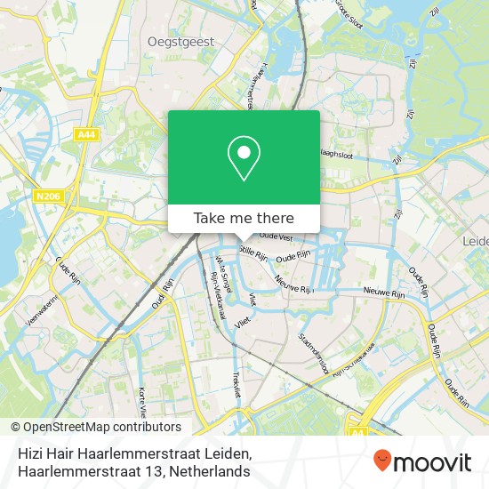 Hizi Hair Haarlemmerstraat Leiden, Haarlemmerstraat 13 map