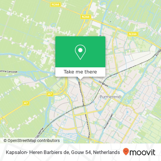 Kapsalon- Heren Barbiers de, Gouw 54 Karte