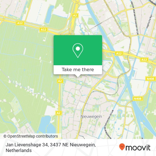 Jan Lievenshage 34, 3437 NE Nieuwegein kaart