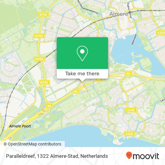 Paralleldreef, 1322 Almere-Stad Karte