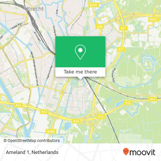 Ameland 1, 3524 AM Utrecht Karte