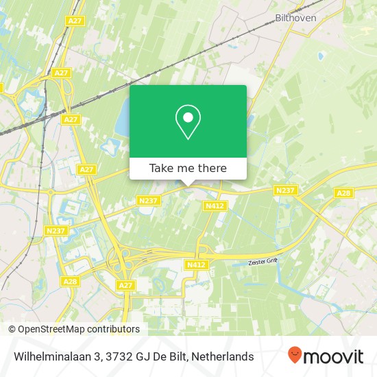 Wilhelminalaan 3, 3732 GJ De Bilt map