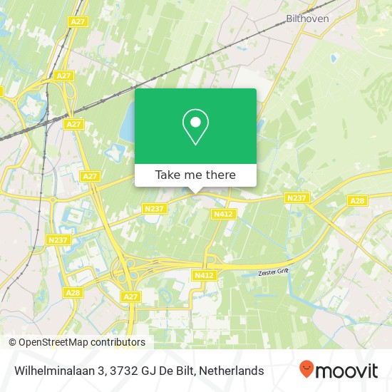 Wilhelminalaan 3, 3732 GJ De Bilt Karte