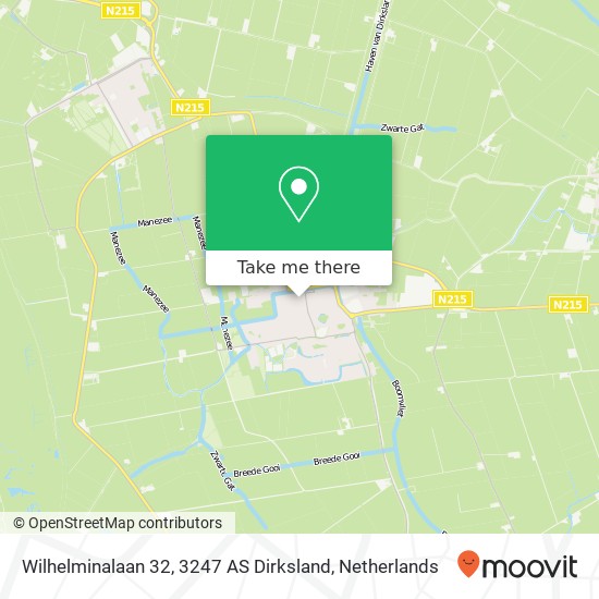 Wilhelminalaan 32, 3247 AS Dirksland Karte