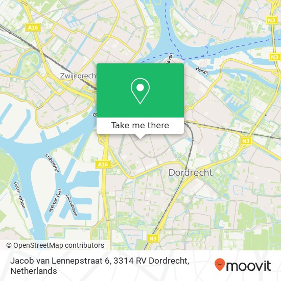 Jacob van Lennepstraat 6, 3314 RV Dordrecht map