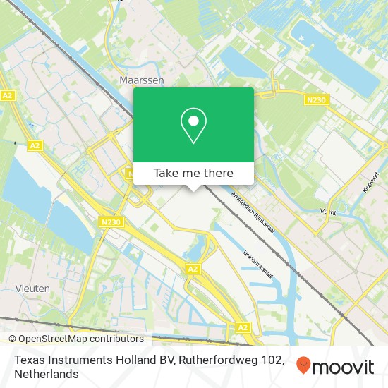 Texas Instruments Holland BV, Rutherfordweg 102 Karte