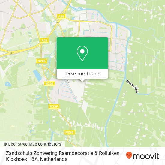 Zandschulp Zonwering Raamdecoratie & Rolluiken, Klokhoek 18A map