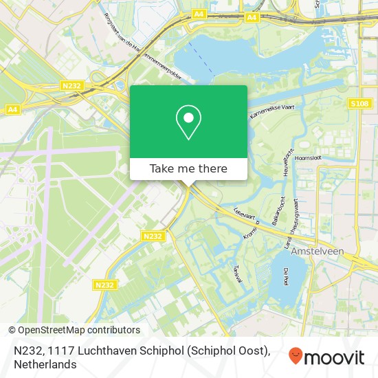 N232, 1117 Luchthaven Schiphol (Schiphol Oost) Karte