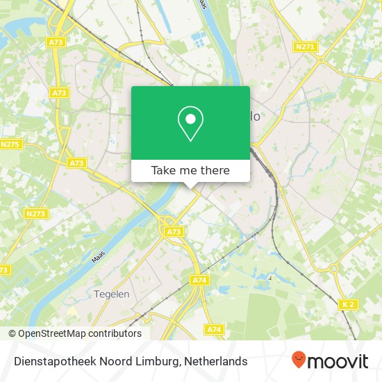 Dienstapotheek Noord Limburg map