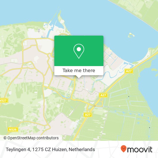 Teylingen 4, 1275 CZ Huizen map