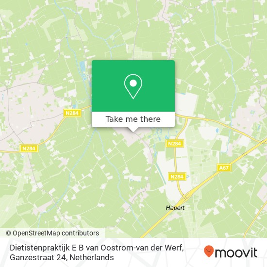 Dietistenpraktijk E B van Oostrom-van der Werf, Ganzestraat 24 map