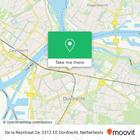 De la Reystraat 2e, 3312 EE Dordrecht map