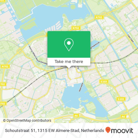 Schoutstraat 51, 1315 EW Almere-Stad Karte